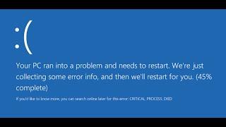 Critical process died Windows 10: Как исправить