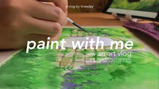 paint with me  my watercolor process, setup, art materials + tips