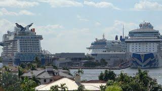 5 Ships Docked at Port Everglades