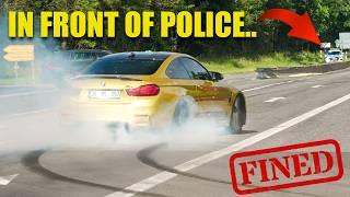 Cars Leaving Nürburgring Tankstelle - M4 BURNOUT CAUGHT BY POLICE! €250 FINE!