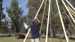 Laying in all the Tipi Poles