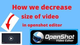 How we decrease the Area of video in openshot video editor