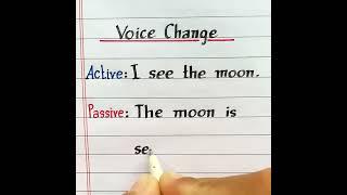 Voice Change | I see the moon | Active and Passive | #grammar #shorts #voice