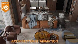 Modern Living Room Interior Animation | Blender Cycles