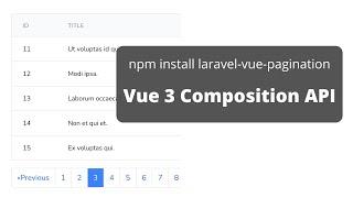 Laravel Vue Pagination: Composition API Example