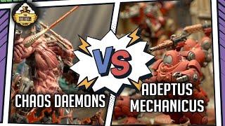 ADEPTUS MECHANICUS vs CHAOS DAEMONS I Battlereport 2000pts I Warhammer 40000