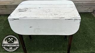 This broken table needed a new drawer and a wooden hinge. Satisfying RESTORATION
