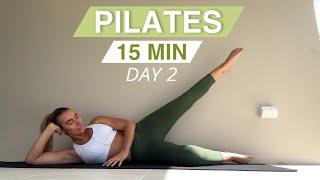 15 MIN FULL BODY PILATES WORKOUT | 7 Day Challenge / Day 2