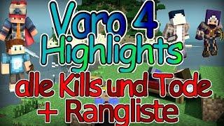 Minecraft Varo 4 Highlights - alle Kills und Tode + Rangliste