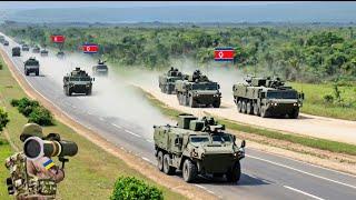 7 seconds ago! Ukrainian forces destroy a large military convoy full of North Korean soldiers