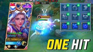 SELENA ONE HIT BUILD AND EMBLEM TOP GLOBAL, SELENA ROAM GAMEPLAY | MLBB