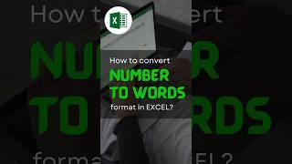 Automate Number-to-Word Conversion in Excel - Easy Guide!  #smartexcel #shorts