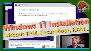 Install Windows 11 without TPM support