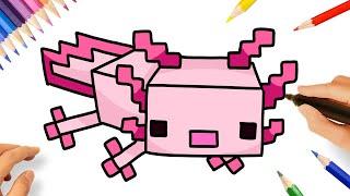 HOW TO DRAW MINECRAFT AXOLOTL | DRAWING MINECRAFT MOBS