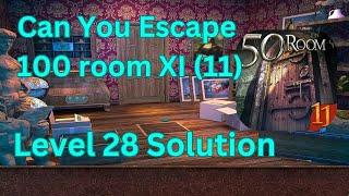 Can you escape the 100 room 11 Level 28 Solution