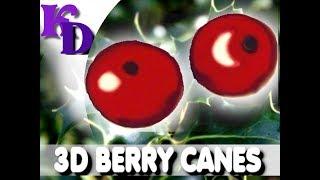 Red berry canes 3D - polymer clay tutorial 189