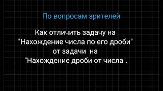 Задачи на нахождение дроби от числа и числа по его дроби.