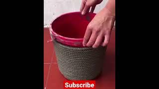 DIY: ROPES And CEMENT Easy And Beautiful .How To Make Flower Pots. #shorts #viral