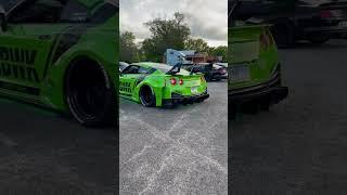 Liberty Walk GTR Flames at Car Show #cars #gtr #carshow #r35 #shorts