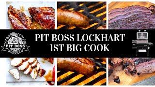 PIT BOSS PLATINUM LOCKHART 1ST BIG COOK/HOW TO SMOKE A BRISKET CHICKEN AND SAUSAGES  ON THE LOCKHART