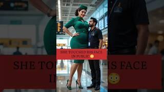“She Touched His Face in Public  | Airport Crush!”#shorts #viralvedios