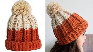 Gorro a Crochet en PUNTO RELIEVE, para Niños, Niñas y Adultos PASO A PASO