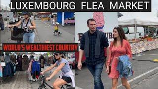 Luxembourg Flea Market |World’s wealthiest country Flea Market Walking Tour #luxembourg #schengen |