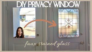 Faux Stained Glass Window Hack - DIY Privacy Fix