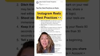 How to Grow on Instagram using Reels 2025  IG Best Practices #instagramtips #contentcreator