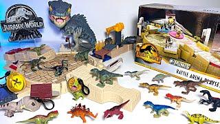 NEW Jurassic World Mini Toys Battle Arena Play-set and Lots of Mini Dinosaur Figures!