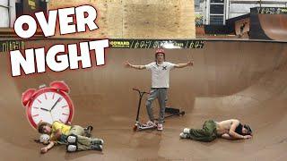 CRAZY OVERNIGHT CHALLENGE AT WOODWARD SKATEPARK!