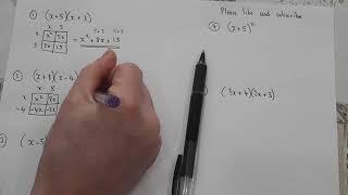 Expand and simplify two brackets (New Golden Rules and Tricks for GCSE Algebra to multiply brackets)