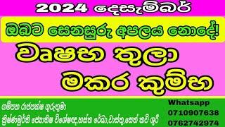 ඔබට සෙනසුරු අපලය නොදේ!  වෘ ෂභ, තුලා,මකර, කුම්භ  , 2024-12-3සිට