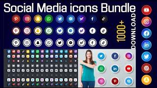 1000+ social media icons, Logos, Png, Vector & svg Bundle ZIP File Free Download. icon Design