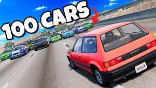 Spawning in 100 Cars During a Police Chase was a Mistake in BeamNG Drive!