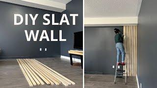 Modern Living Room Design Part 1 | DIY Wood Slat Wall