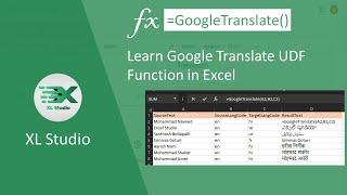 Excel VBA - Google Translate Function in Excel - PART 1 | XLStudio | #XLStudio