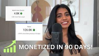 HOW I MONETIZED MY YOUTUBE CHANNEL IN 90 DAYS  | 4,000 watch hours, YouTube in 2023 and more 