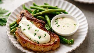 Easy Keto Pork Chops with Cheese Sauce