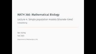 MATH 360 - Lecture 4 - Cobwebbing