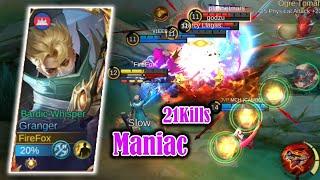 Granger 21Kills+Maniac By Top Global Granger Build ~ MLBB