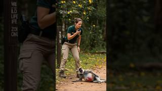 zookeeper saves monkey #monkey #humanity #foryou #animals #rescue #shorts