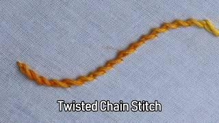 Twisted Chain Stitch In Hand Embroidery Stitches Tutorial