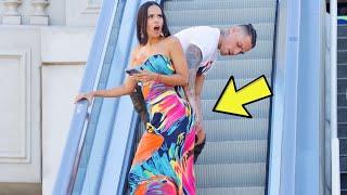 SPANKING ON THE ESCALATOR PRANK!!