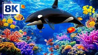 Relaxing Aquarium 8K (VIDEO UHD)  Serene Coral Reefs & Gentle Water Sounds