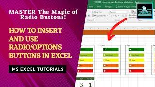 How to Use Radio Buttons in Excel - Add Radio Button in Excel | Options Button