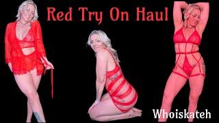 Red Try On Haul | Curvy Model | Red Lingerie | Thick Fit | 4K