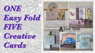 ONE Easy Card Fold For FIVE Creative Cards - Easy Tutorial