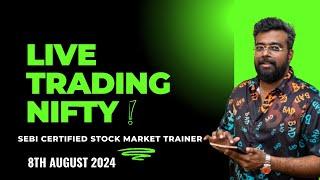 Bank Nifty50:AUGUST 8 Live Options Trading today#BankNiftyTradingLive|In 2024 Learn Trading Easy Way