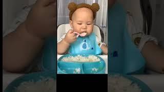 #baby #eating #rice #shorts